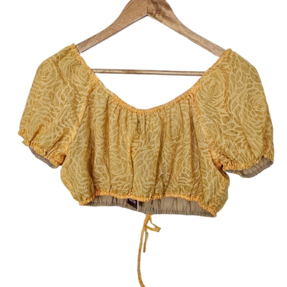 Yellow Off-Shoulder Two-Piece Set - Picture 6 of 7